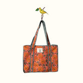 Petit tote bag fermeture "Sunny squishy Flowers"